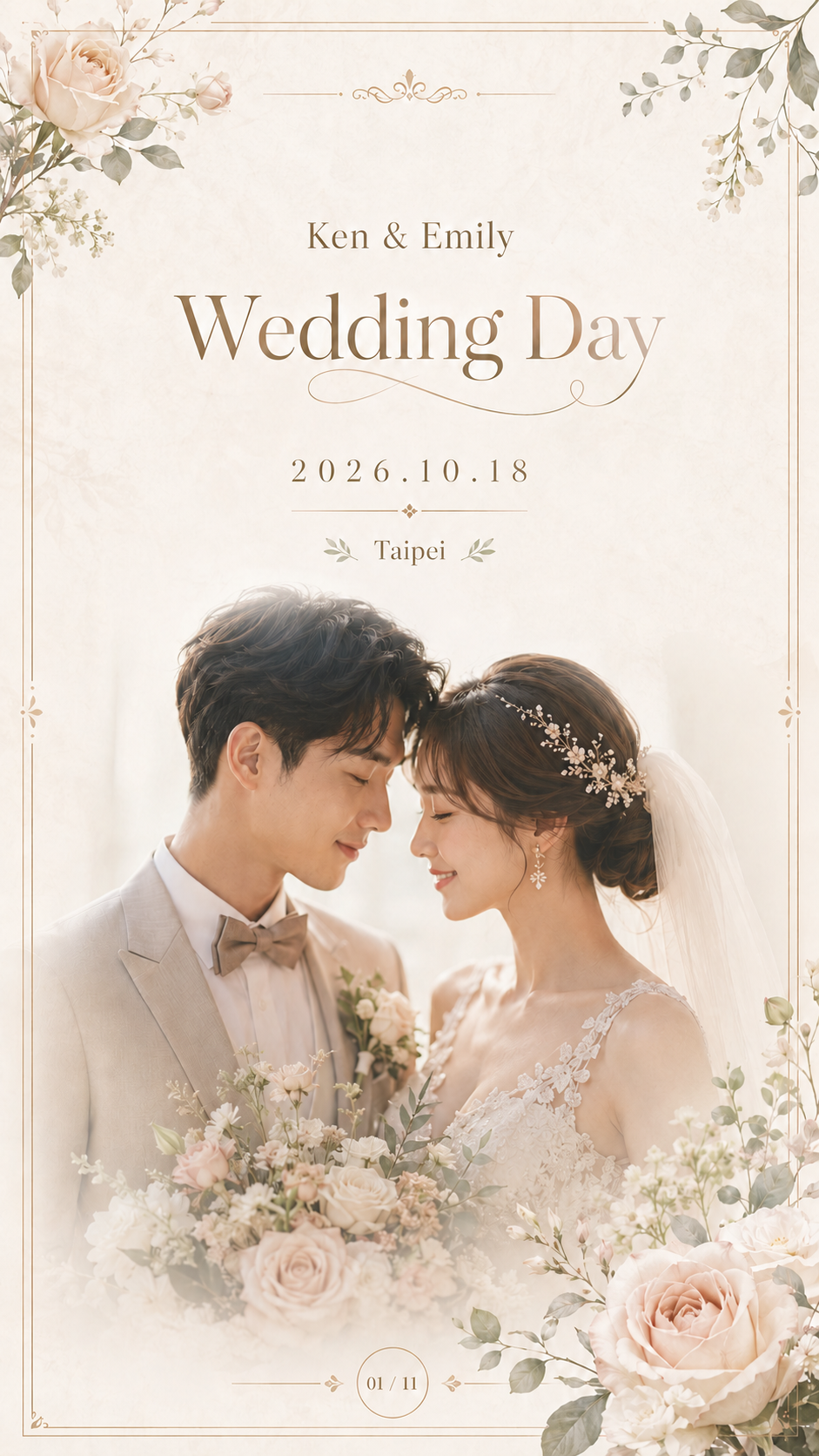 Ken 與 Emily 婚禮數位手冊概念示範封面